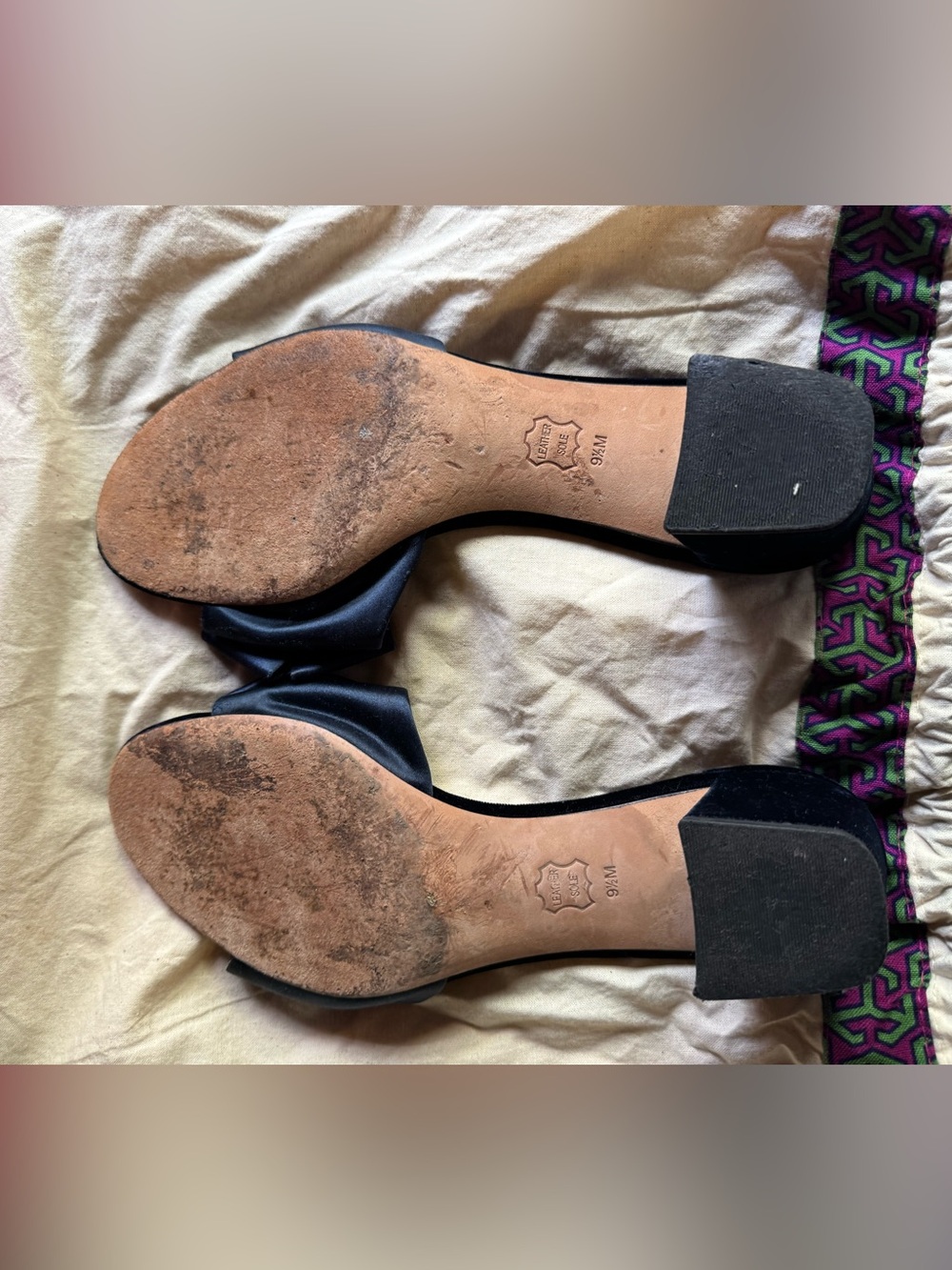 Tory Burch Black Jeweled Bow Slide Mules - Picture 2 of 4
